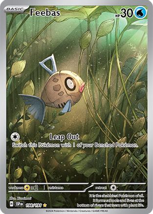 Feebas - 198/191 SV08: Surging Sparks 198/191 Near Mint Illustration Rare English Holofoil