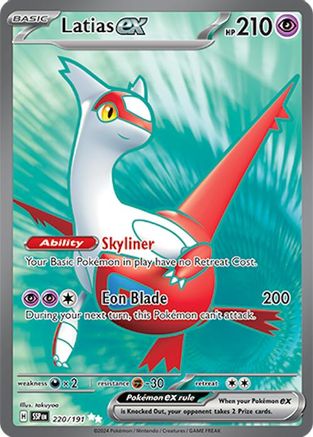 Latias ex - 220/191 SV08: Surging Sparks 220/191 Near Mint Ultra Rare English Holofoil