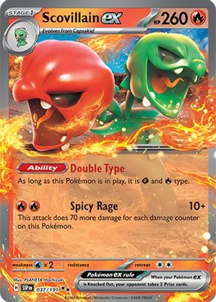 Scovillain ex - 037/191 SV08: Surging Sparks 037/191 Near Mint Double Rare English Holofoil