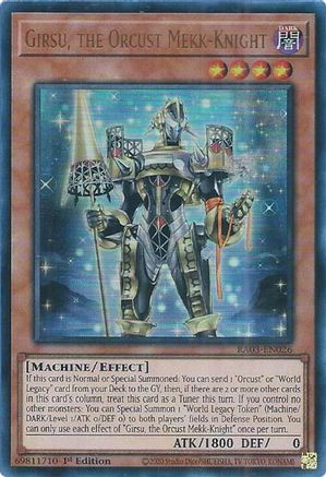 Girsu, the Orcust Mekk-Knight (UR) Quarter Century Bonanza RA03-EN026 Near Mint Ultra Rare English 1st Edition