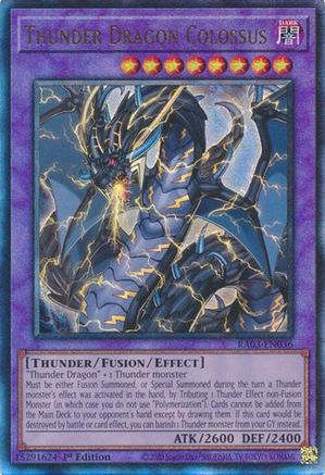 Thunder Dragon Colossus (PUR) Quarter Century Bonanza RA03-EN036 Near Mint Prismatic Ultimate Rare English 1st Edition