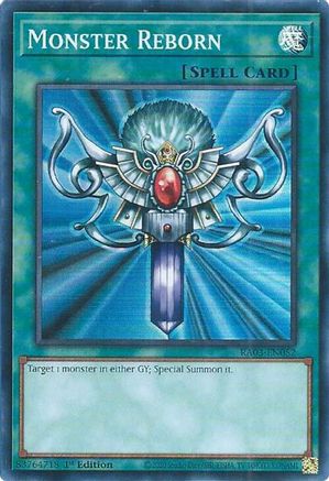 Monster Reborn RA03-EN052 Quarter Century Bonanza 1st Edition Super Rare Near Mint  English