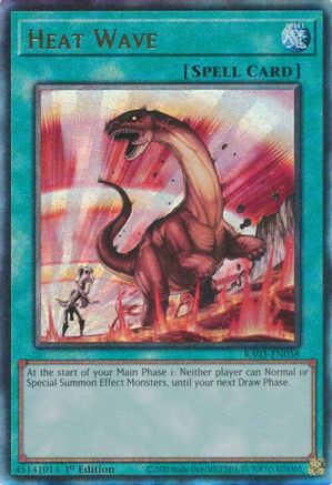 Heat Wave (PUR) Quarter Century Bonanza RA03-EN058 Near Mint Prismatic Ultimate Rare English 1st Edition