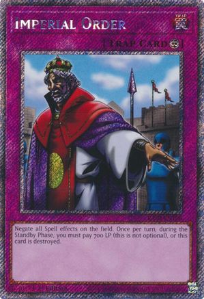 Imperial Order (Platinum Secret Rare) Quarter Century Bonanza RA03-EN106 Near Mint Platinum Secret Rare English 1st Edition