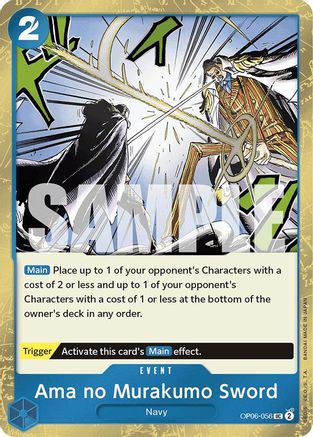 Ama no Murakumo Sword (Jolly Roger Foil) Premium Booster -The Best- OP06-056 Near Mint  English Uncommon Foil