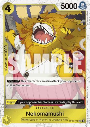 Nekomamushi (Jolly Roger Foil) Premium Booster -The Best- OP06-110 Near Mint  English Uncommon Foil