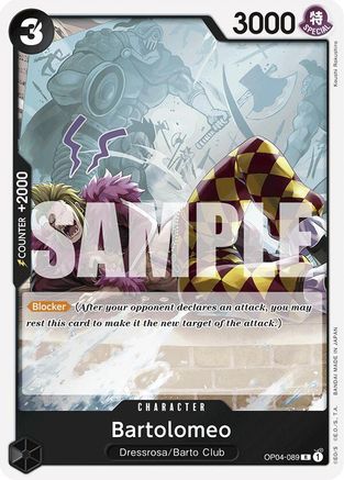 Bartolomeo (OP04-089) (Reprint) OP04-089 Premium Booster -The Best- Rare Foil Near Mint  English