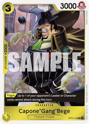 Capone""Gang""Bege (OP04-100) (Reprint) Premium Booster -The Best- OP04-100 Near Mint  English Rare Foil