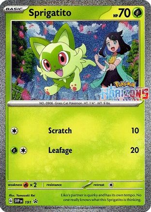 Sprigatito - 191 SV: Scarlet & Violet Promo Cards 191 Near Mint Rare English Holofoil