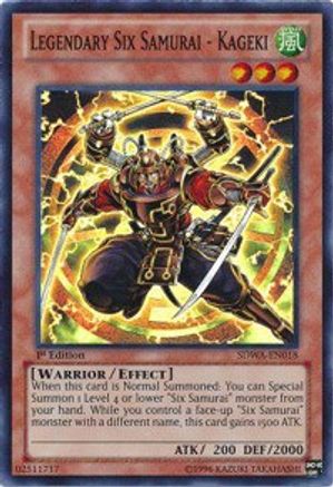 Legendary Six Samurai - Kageki Structure Deck: Samurai Warlords SDWA-EN018 Near Mint Super Rare English 1st Edition