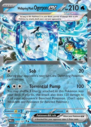 Wellspring Mask Ogerpon ex - 027/131 SV: Prismatic Evolutions 027/131 Near Mint Double Rare English Holofoil