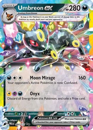 Umbreon ex - 060/131 SV: Prismatic Evolutions 060/131 Near Mint Double Rare English Holofoil