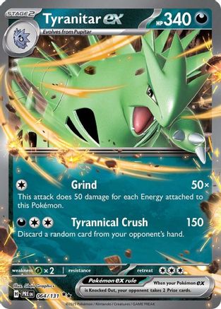 Tyranitar ex 064/131 Prismatic Evolutions Double Rare (RR) Near Mint  English