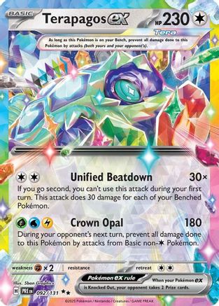 Terapagos ex - 092/131 SV: Prismatic Evolutions 092/131 Near Mint Double Rare English Holofoil