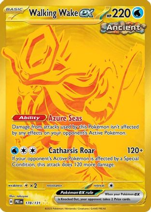Walking Wake ex SV: Prismatic Evolutions 178/131 Near Mint Hyper Rare English Holofoil