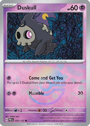 Duskull (Poke Ball) 035/131 Prismatic Evolutions Reverse Holo Near Mint  English