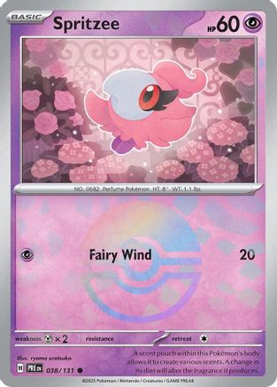 Spritzee (Poke Ball Pattern) SV: Prismatic Evolutions 038/131 Near Mint Common English Holofoil