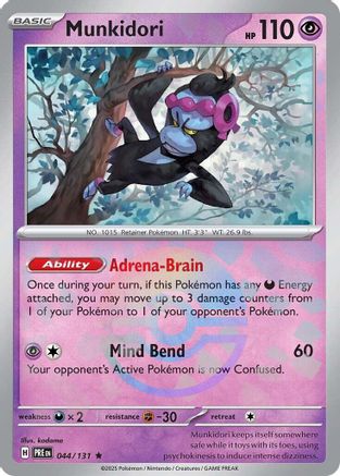 Munkidori (Poke Ball Pattern) SV: Prismatic Evolutions 044/131 Near Mint Rare English Holofoil