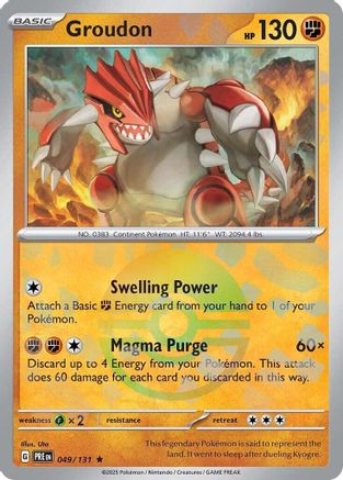 Groudon (Poke Ball Pattern) SV: Prismatic Evolutions 049/131 Near Mint Rare English Holofoil