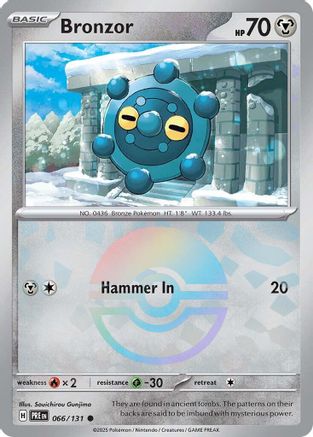 Bronzor (Poke Ball Pattern) SV: Prismatic Evolutions 066/131 Near Mint Common English Holofoil