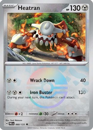 Heatran (Poke Ball Pattern) SV: Prismatic Evolutions 068/131 Near Mint Uncommon English Holofoil
