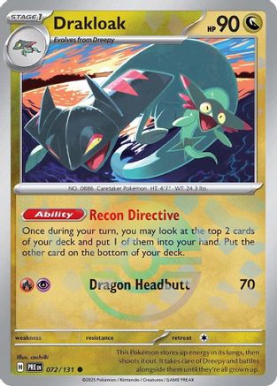 Drakloak (Poke Ball Pattern) SV: Prismatic Evolutions 072/131 Near Mint Common English Holofoil