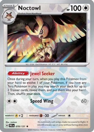 Noctowl (Poke Ball Pattern) SV: Prismatic Evolutions 078/131 Near Mint Rare English Holofoil