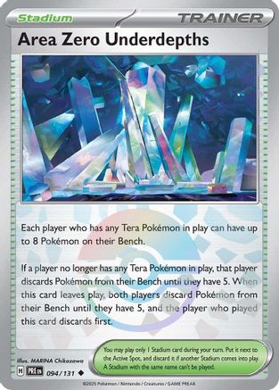Area Zero Underdepths (Poke Ball) 094/131 Prismatic Evolutions Reverse Holo Near Mint  English