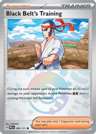 Black Belt's Training - 099/131 (Poke Ball Pattern) SV: Prismatic Evolutions 099/131 Near Mint Common English Holofoil