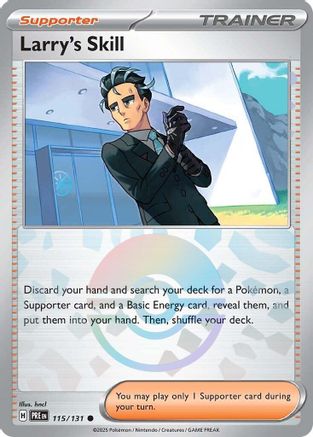 Larry's Skill - 115/131 (Poke Ball Pattern) SV: Prismatic Evolutions 115/131 Near Mint Common English Holofoil