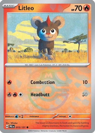 Litleo (Master Ball Pattern) SV: Prismatic Evolutions 015/131 Near Mint Common English Holofoil