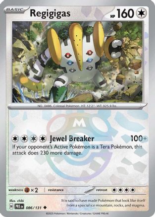 Regigigas (Master Ball Pattern) SV: Prismatic Evolutions 086/131 Near Mint Uncommon English Holofoil