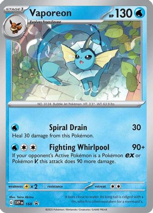 Vaporeon 168 SV Black Star Promos Promo Near Mint  English
