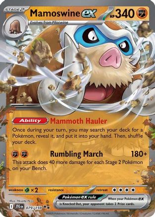 Mamoswine ex - 079/159 SV09: Journey Together 079/159 Near Mint Double Rare English Holofoil