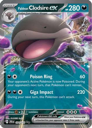 Paldean Clodsire ex SV09: Journey Together 094/159 Near Mint Double Rare English Holofoil