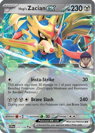 Hop's Zacian ex - 111/159 SV09: Journey Together 111/159 Near Mint Double Rare English Holofoil