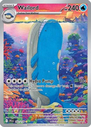 Wailord - 162/159 SV09: Journey Together 162/159 Near Mint Illustration Rare English Holofoil