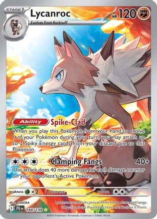 Lycanroc - 166/159 SV09: Journey Together 166/159 Near Mint Illustration Rare English Holofoil