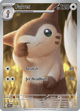 Furret - 168/159 SV09: Journey Together 168/159 Near Mint Illustration Rare English Holofoil