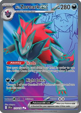 N's Zoroark ex - 175/159 SV09: Journey Together 175/159 Near Mint Ultra Rare English Holofoil