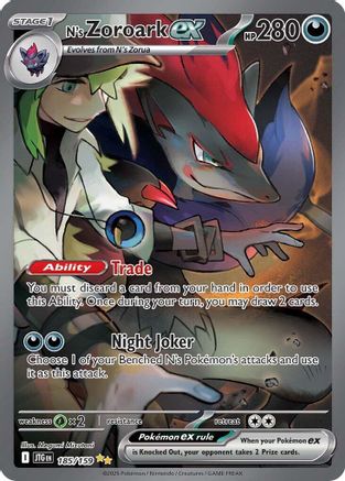 N's Zoroark ex - 185/159 SV09: Journey Together 185/159 Near Mint Special Illustration Rare English Holofoil