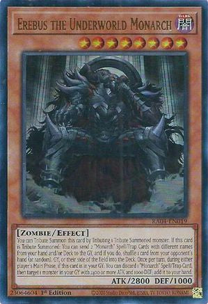 Erebus the Underworld Monarch (UR) Quarter Century Stampede RA04-EN019 Near Mint Ultra Rare English 1st Edition