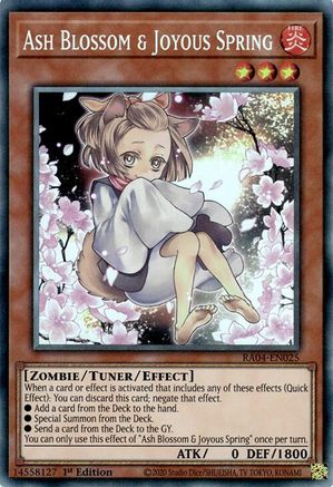 Ash Blossom & Joyous Spring (Alternate Art) (PCR) Quarter Century Stampede RA04-EN025 Near Mint Prismatic Collector's Rare English 1st Edition