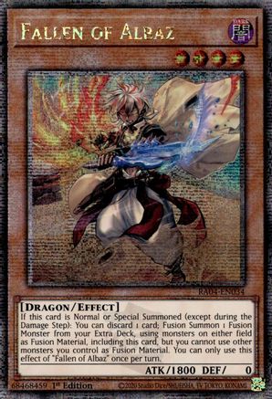 Fallen of Albaz (New Art) (Quarter Century Secret Rare) Quarter Century Stampede RA04-EN034 Near Mint Quarter Century Secret Rare English 1st Edition