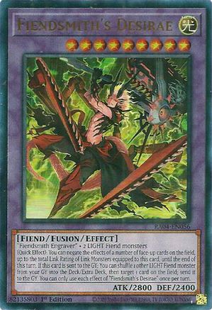 Fiendsmith's Desirae (UR) Quarter Century Stampede RA04-EN056 Near Mint Ultra Rare English 1st Edition