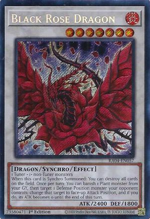 Black Rose Dragon (Secret Rare) Quarter Century Stampede RA04-EN057 Near Mint Secret Rare English 1st Edition