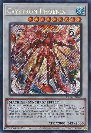 Crystron Phoenix RA04-EN058 Quarter Century Stampede 1st Edition Secret Rare Near Mint  English