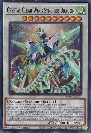 Crystal Clear Wing Synchro Dragon RA04-EN059 Quarter Century Stampede 1st Edition Super Rare Near Mint  English