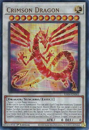 Crimson Dragon (card) (UR) Quarter Century Stampede RA04-EN061 Near Mint Ultra Rare English 1st Edition