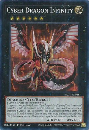 Cyber Dragon Infinity RA04-EN068 Quarter Century Stampede 1st Edition Super Rare Near Mint  English